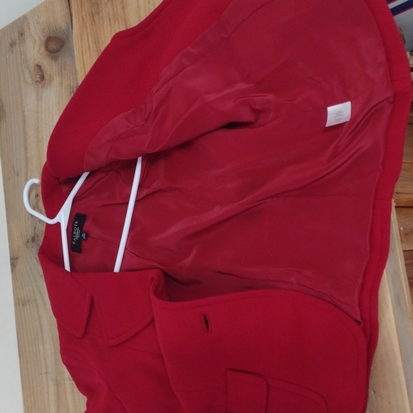 Talbots Red 3/4 Sleeve 100% Wool Short Jacket Size 4p - Picture 10 of 13